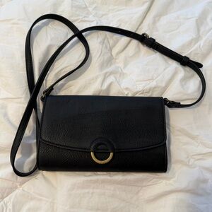 Universal Thread Black Faux Leather Crossbody Bag Adjustable Strap